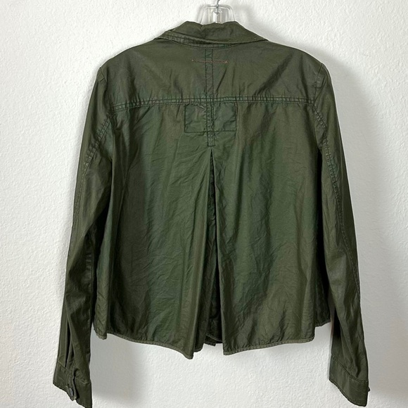 Anthropologie Hei Hei Coated / Waxed Army Green 
Military Utility Swing Jacket S - Picture 8 of 14